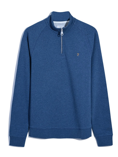 Farah Jim Half Zip Sweater Evening Blue